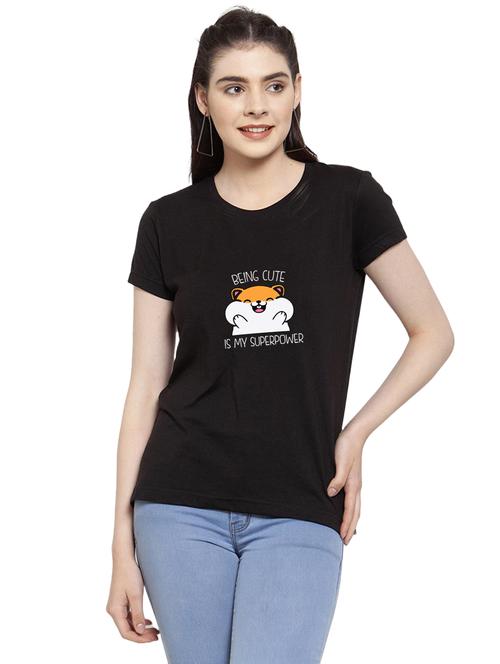 trendy fabulous women short sleeve causal t-shirt (black) - 19126135 - Very Small Image - 1