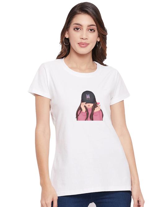 fancy glamorous women short sleeve causal t-shirts (white) - 19126140 - Very Small Image - 1