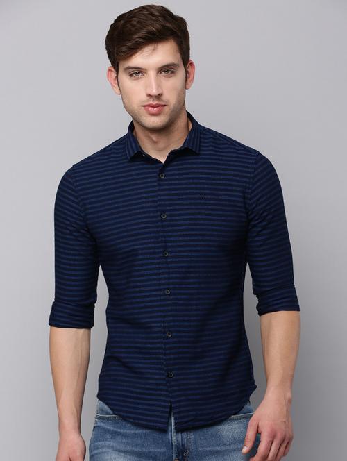 mens stripes casual shirt - 19126332 - Very Small Image - 1