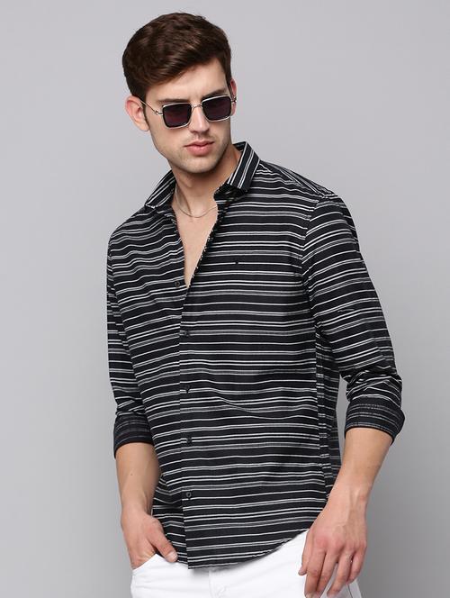 mens stripes casual shirt - 19126339 - Very Small Image - 1