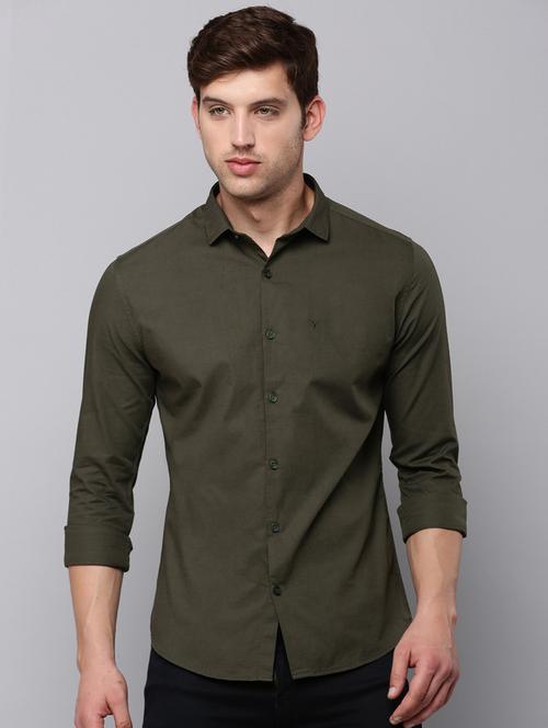 mens solid casual shirt - 19126344 - Very Small Image - 1