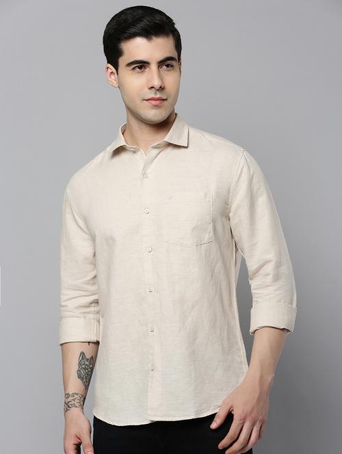 mens self design casual shirt - 19126369 - Very Small Image - 1