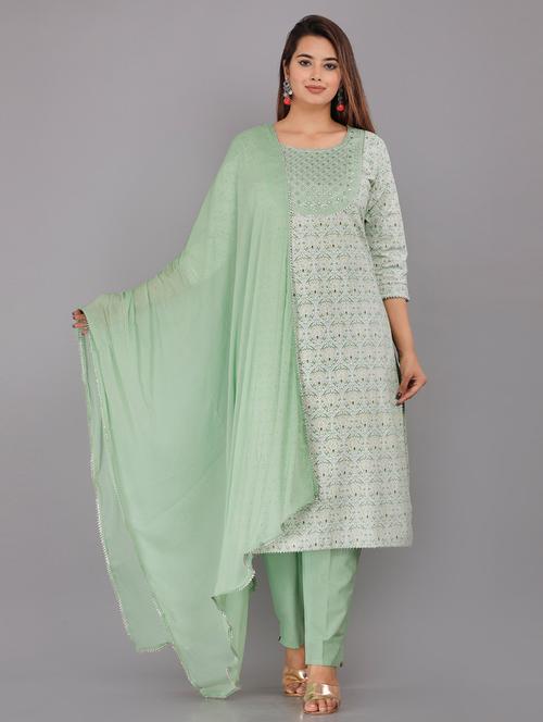 kurta pant dupatta set - 19126635 - Very Small Image - 1
