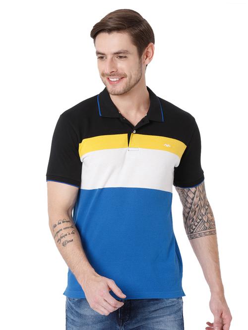 polo neck color block t-shirt - 19127588 - Very Small Image - 1