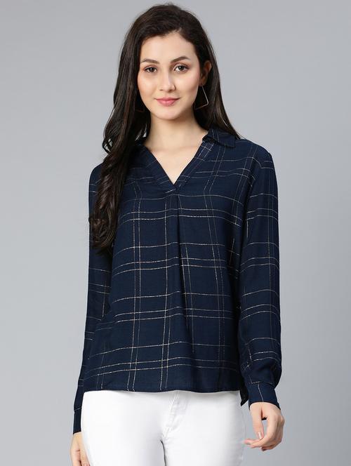 women's straight collared top - 19127965 - Very Small Image - 1