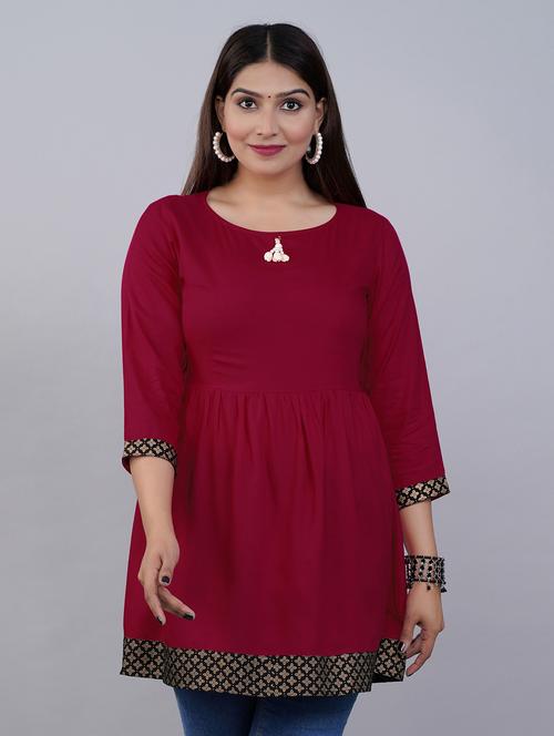 red solid regular top - 19128120 - Very Small Image - 1