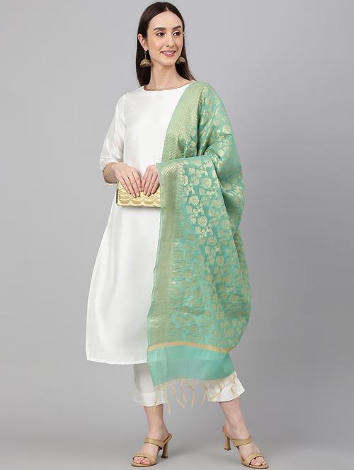 offwhite crepe kurta pant set - 19128414 - Very Small Image - 1
