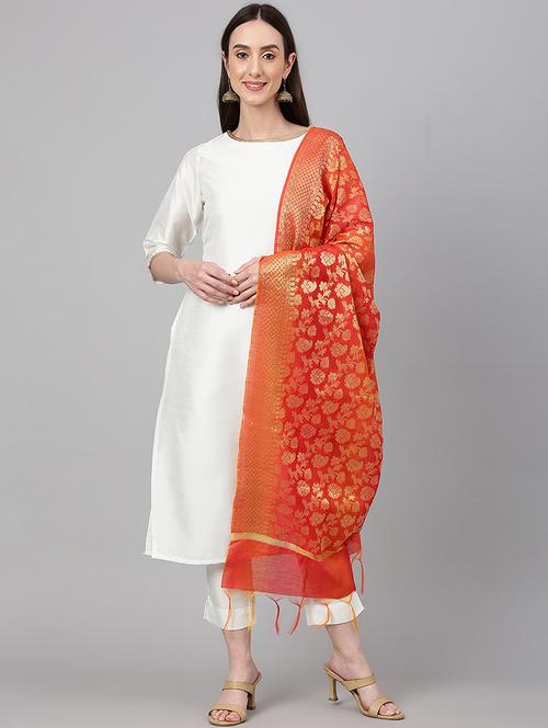 off-white kurta pant set with dupatta - 19128417 - Very Small Image - 1