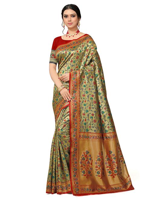 self design zari work woven saree - 19129116 - Very Small Image - 1