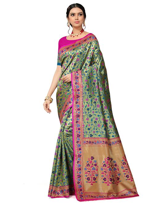 self design zari work woven saree - 19129124 - Very Small Image - 1