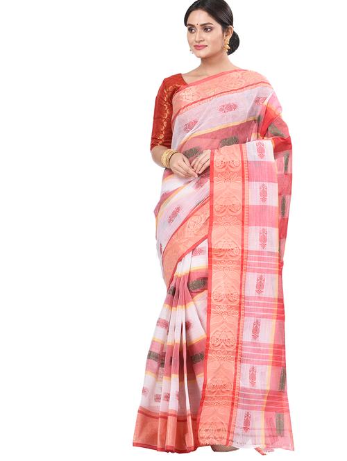 women's self design red colored saree - 19130148 - Very Small Image - 1