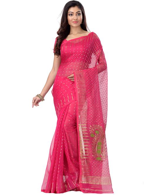 women's self design pink colored saree - 19130174 - Very Small Image - 1