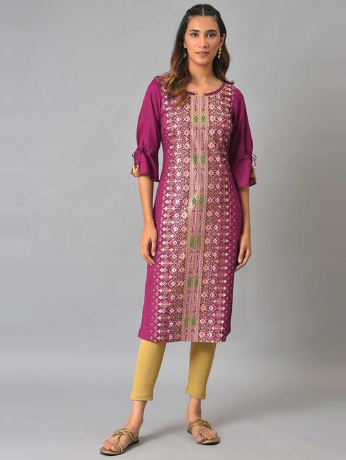women's straight kurta - 19130413 - Very Small Image - 1