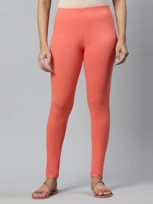 orange solid full length leggings - 19130689 - Very Small Image - 1