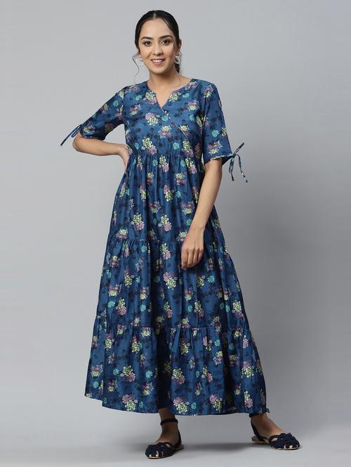 fit & flare ethnic dress - 19130733 - Very Small Image - 1