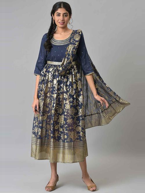fit & flare ethnic dress - 19130747 - Very Small Image - 1