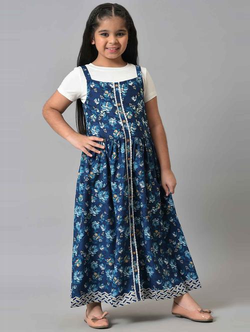blue viscose a line kurta - 19131030 - Very Small Image - 1
