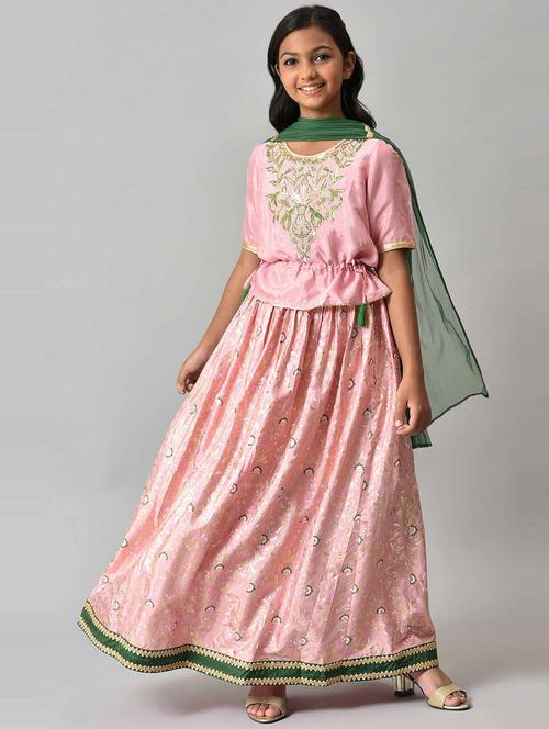 pink embroidered suit set - 19131152 - Very Small Image - 1