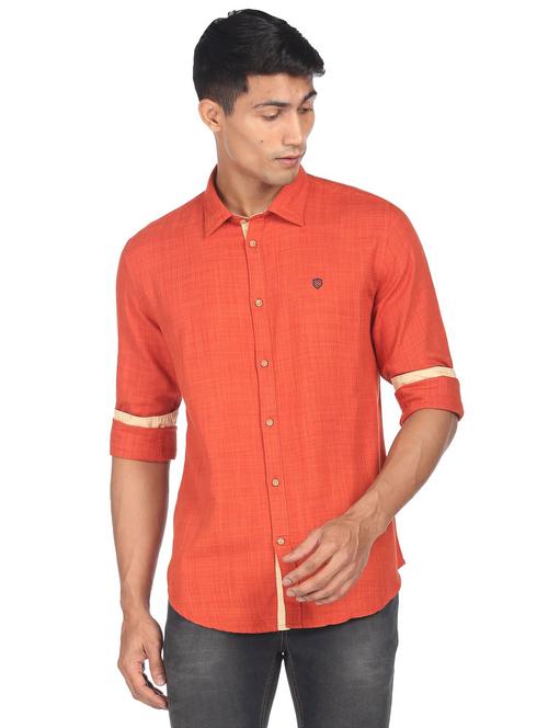 mens self design casual shirt - 19131589 - Very Small Image - 1