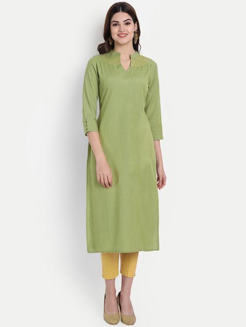 embroidered straight kurta - 19131940 - Very Small Image - 1