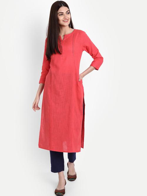 embroidered straight kurta - 19131946 - Very Small Image - 1