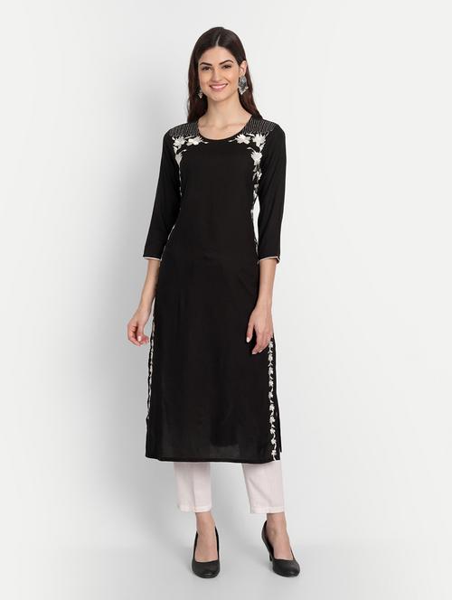 embroidered straight kurta - 19131977 - Very Small Image - 1