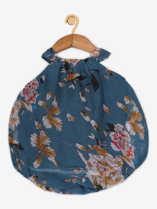 kids girls green printed romper - 19132088 - Very Small Image - 1