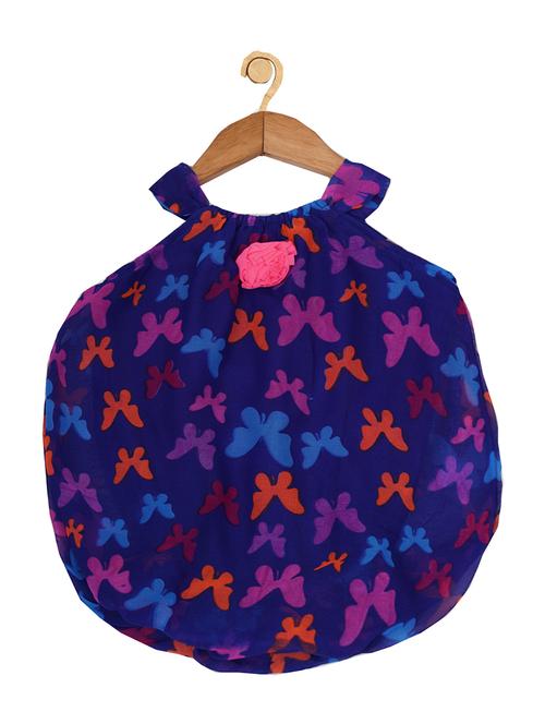 kids girls blue printed romper - 19132092 - Very Small Image - 1