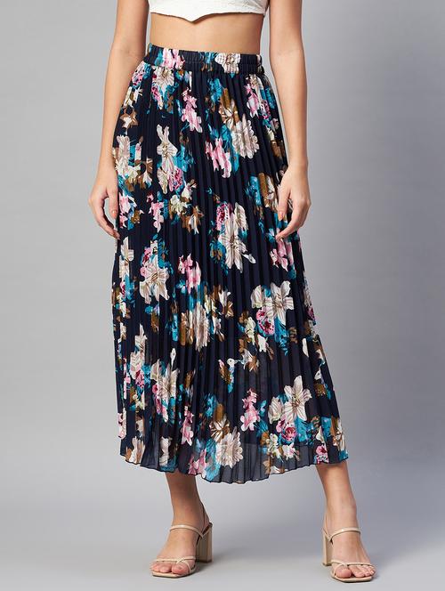 high rise floral flared skirt - 19133812 - Very Small Image - 1
