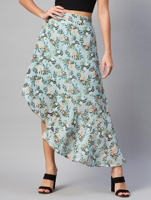 high rise floral asymmetric skirt - 19133813 - Very Small Image - 1