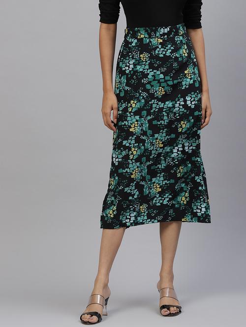 high rise floral a-line skirt - 19133820 - Very Small Image - 1