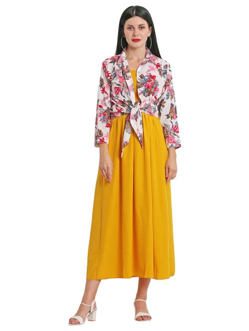 yellow solid a-line dress - 19133967 - Very Small Image - 1