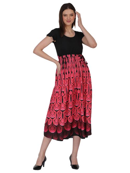 pink printed a-line dress - 19134072 - Very Small Image - 1