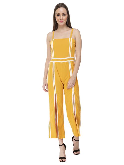 shoulder strap striped 3/4 jumpsuit - 19134145 - Very Small Image - 1