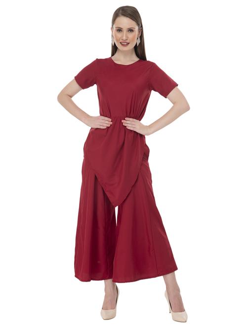 round neck rayon 3/4 jumpsuit - 19134201 - Very Small Image - 1