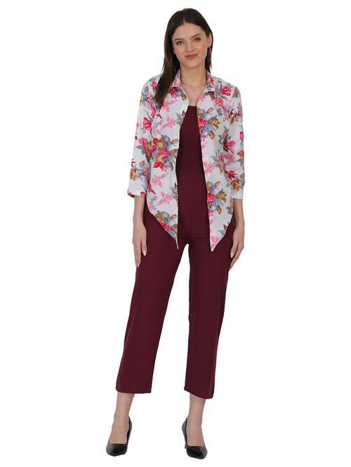 square neck rayon 3/4 jumpsuit - 19134217 - Very Small Image - 1
