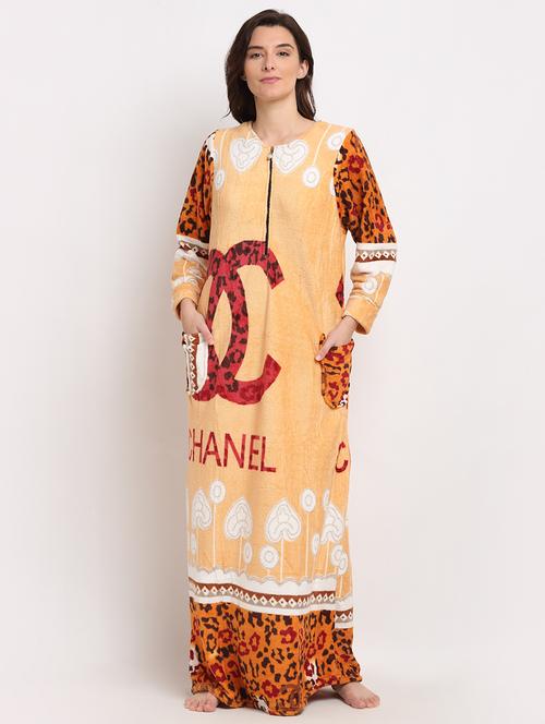 round neck printed nighty - 19136450 - Very Small Image - 1