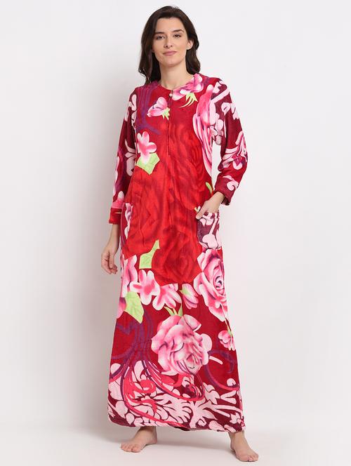 round neck printed nighty - 19136464 - Very Small Image - 1