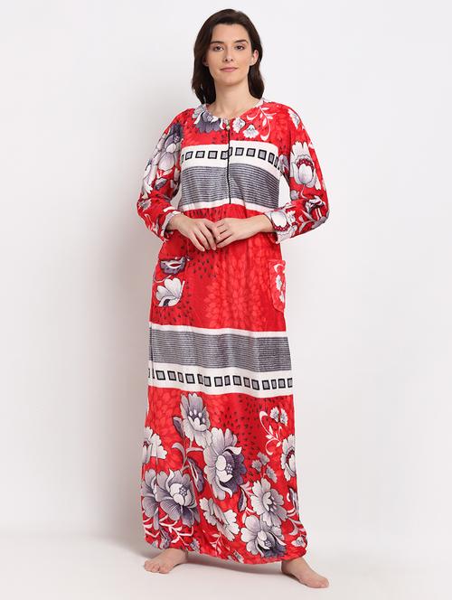round neck printed nighty - 19136474 - Very Small Image - 1