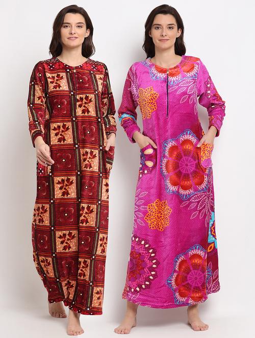 pack of 2 printed nighties - 19136583 - Very Small Image - 1