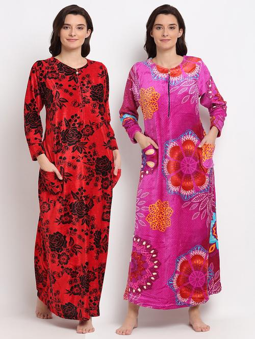 pack of 2 printed nighties - 19136660 - Very Small Image - 1