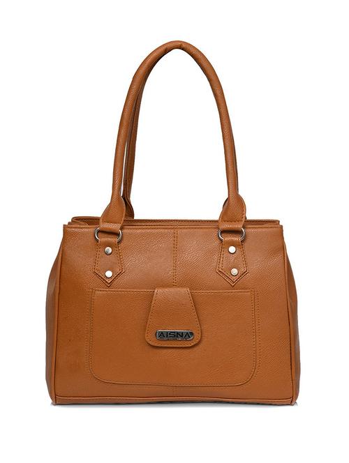 tan coloured leatherette regular sling bag - 19136698 - Very Small Image - 1
