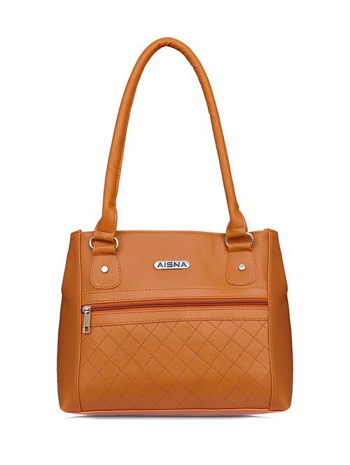 tan coloured leatherette regular sling bag - 19136702 - Very Small Image - 1