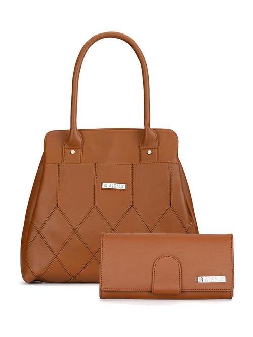 tan coloured leatherette regular sling bag - 19136716 - Very Small Image - 1