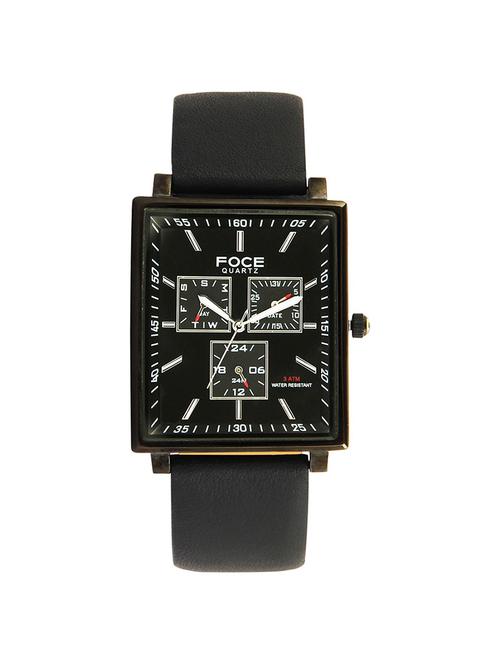 leather strap analog watch - 19137430 - Very Small Image - 1