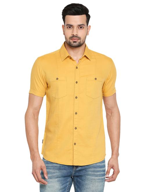 yellow solid casual shirt - 19137558 - Very Small Image - 1