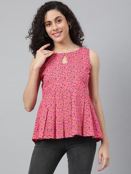 women's peplum key hole neck top - 19138385 - Very Small Image - 1
