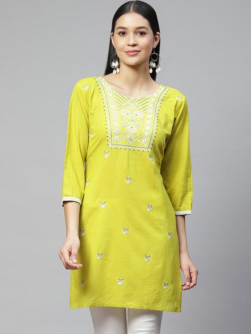 green printed a-line tunic - 19138471 - Very Small Image - 1