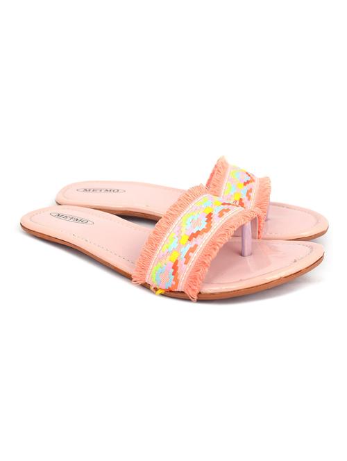 pink colored slip on flat sandal - 19138616 - Very Small Image - 1