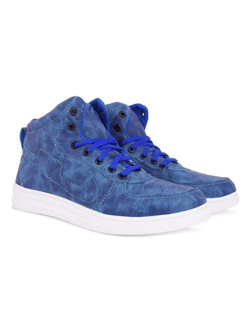 mens blue coloured lace up casual shoes - 19138748 - Very Small Image - 1